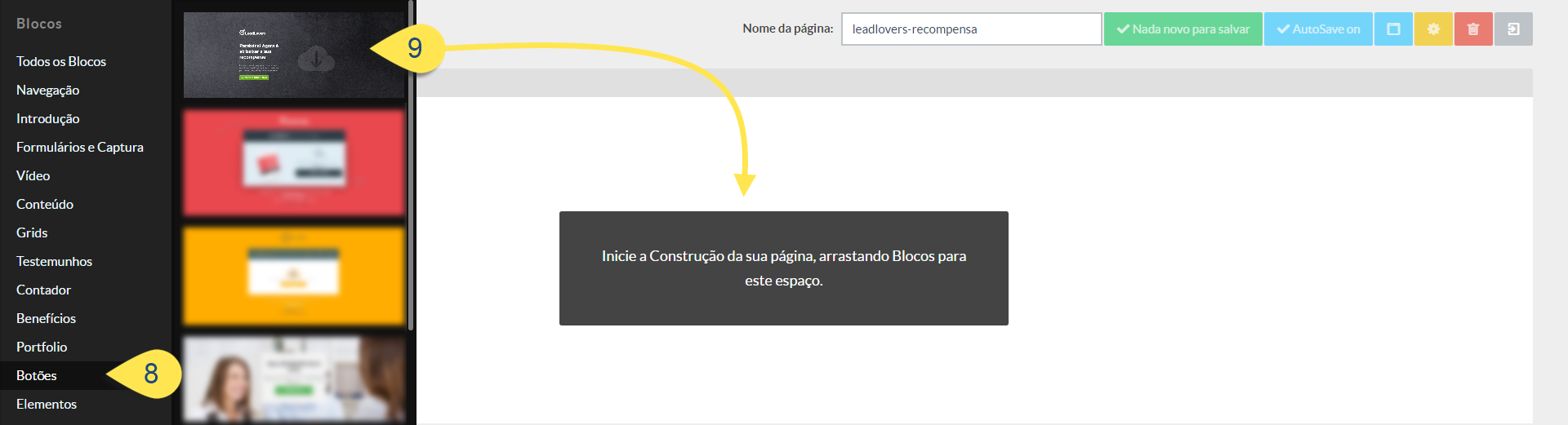 Adicionando o bloco